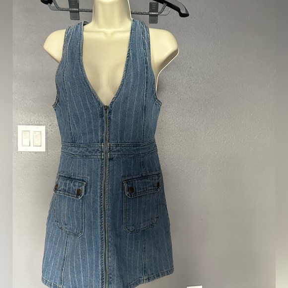Forever 21 Striped Jean Dress| Size S - Picture 8 of 9